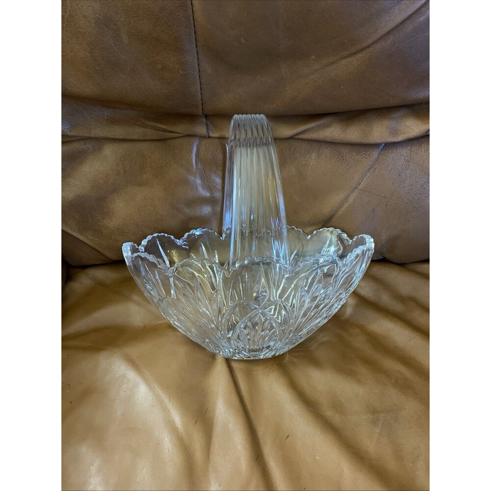 Vintage Large Royal Limited 24% Lead Crystal Basket Czech Republic